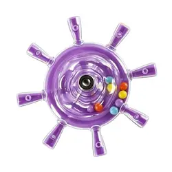 Rotating Bird Bead Spinner Toy with Chewing Exercise Wheel and Rattle Cage Accessories (Purple)