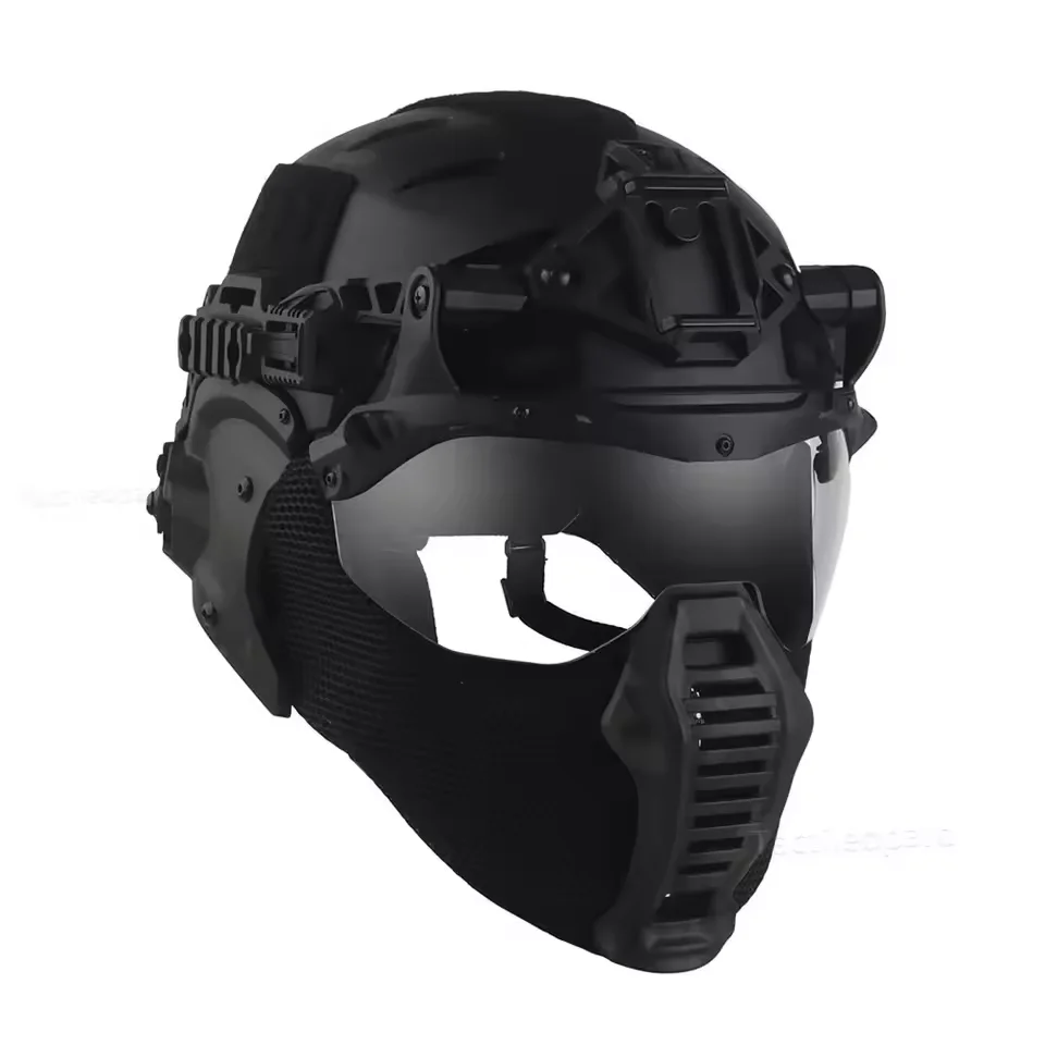 Casque tactique DELTA SIX FAST PJ Hole pour Paintball / Airsoft (noir