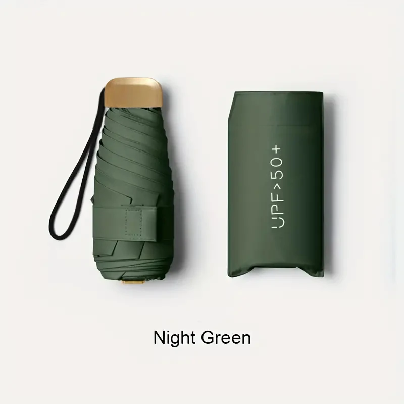 Compact Mini Folding Umbrella - Lightweight & Durable with Stylish Aluminum Handle