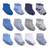 12 Pairs/lot 0 to 4 Yrs Cotton Children's Anti-slip Non Skid Socks For Boys Girl Floor Kid Sock With Rubber Grips Four Season 1
