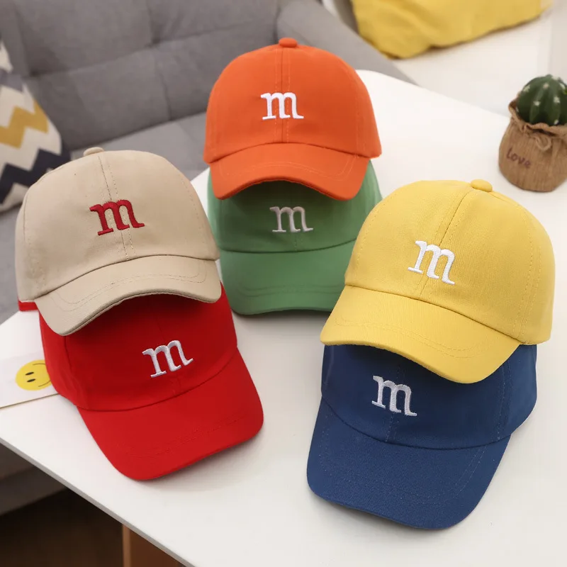 

New Summer Baby Baseball Hat Letter Embroidery Kids Peaked Cap For Boy Girl Solid Color Children Adjustable Sun Hats Gorras