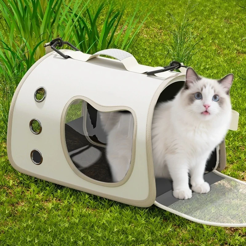 Cat Bags Large Capacity Ventilation with Foldable Lightweight Breathable Mesh Soft-Sided Shoulder Carrier Bag Pet Supplies