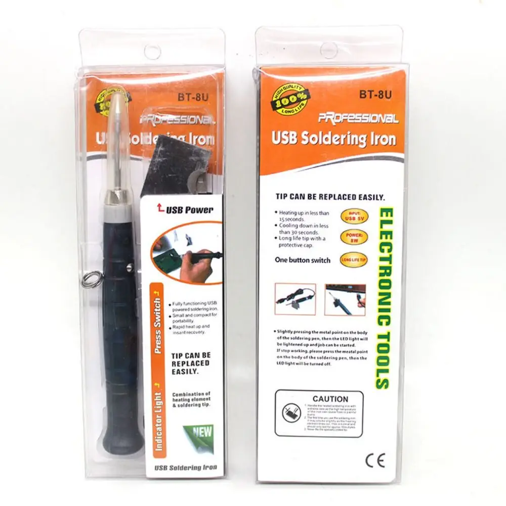 

ABS+Stainless Steel Soldering Iron Welding Gun 8W 5V Welding Gun Gray Head Rework Indicator Light Handle Outdoor Repair Tool