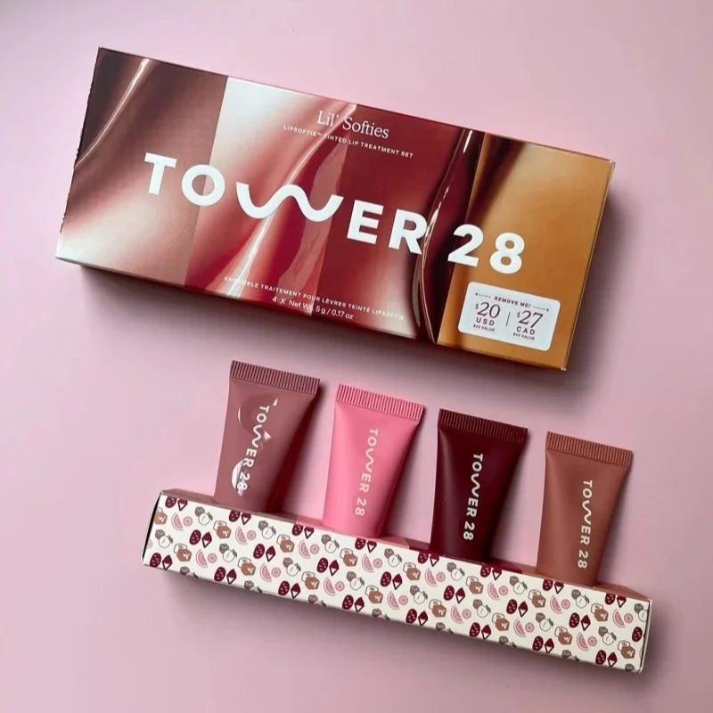 Lip Gloss Lip Makeup Lip Glaze Lip Tint Lip Stain Lip Lacquer Lip Plumper 28 Beauty Tinted Moisturizing Set 4PCS Liquid Lipstick 5ml*4 Women Makeup