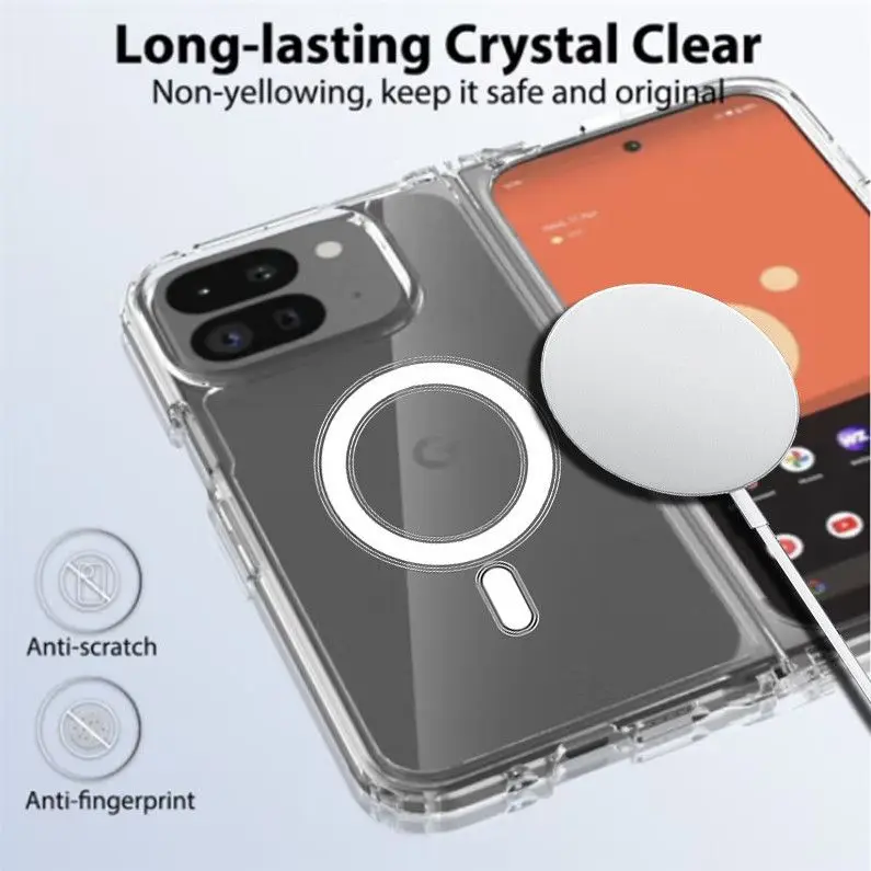 Transparent Magnetic Acrylic Drop-Proof Phone Case, Simple Design