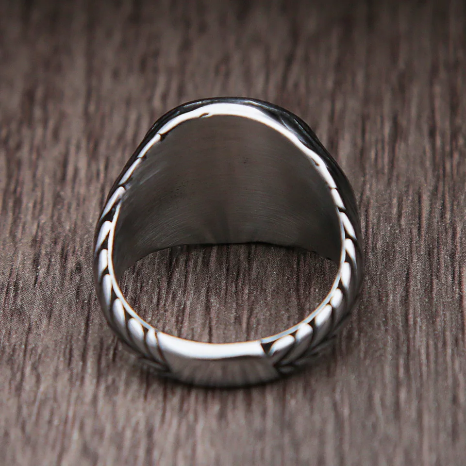 Men's Roman Empire Ring - Stainless Steel Caesar Punk Ring In Silver/Gold, Size 7-12 - View #3