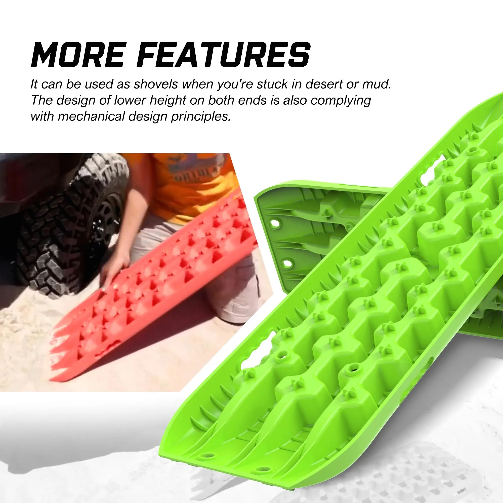 X-BULL Recovery tracks Sand tracks 2pcs Sand / Snow / Mud 10T 4WD Gen 3.0-Green