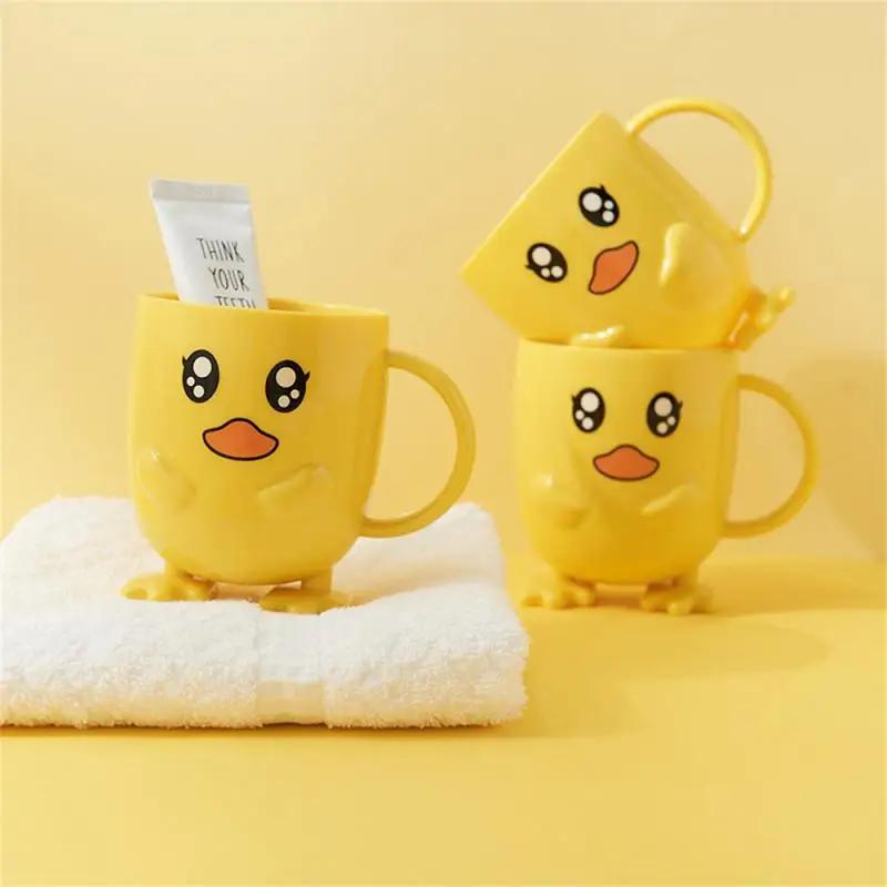 Spazzolino da denti per bambini, simpatico anatroccolo, bicchiere per collutorio in plastica, anti-caduta, facile da pulire, spesso, resistente, per uso domestico._voghion.com