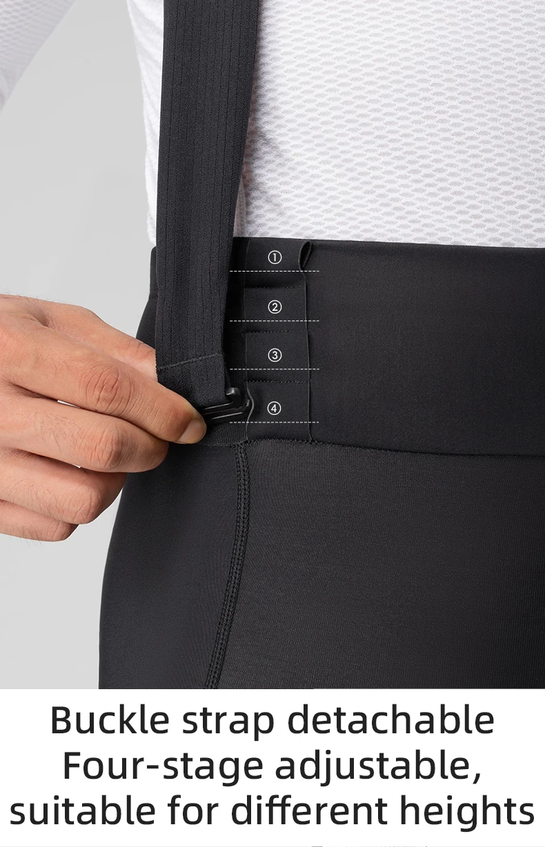 ROCKBROS Winddichte, warme Fahrradhose, Winterhose mit abnehmbarem Schnallenriemen, hochwertige, stoßdämpfende Komfortpolsterhose, MTB-Herren – Detail 11