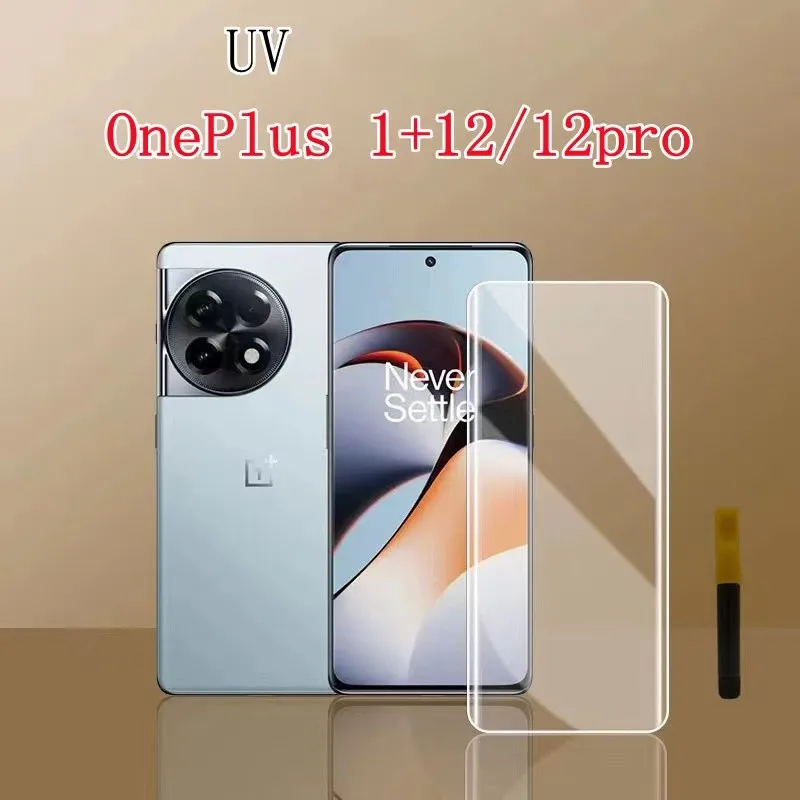Vetro Temperato Curvo Uv A Copertura Totale Per Oneplus 12 11 9 10 8 7T Proteggi Schermo Su One Plus 10 9 8 7 7T Pro Pellicola Protettiva