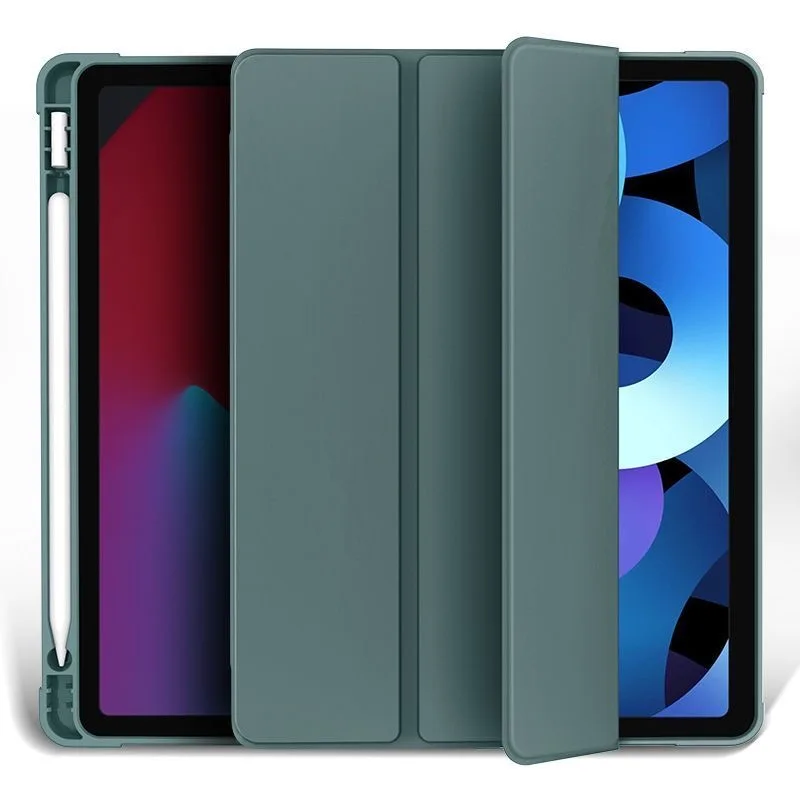 Premium Leather Triple-Fold Magnetic Case with Pen Holder Slot