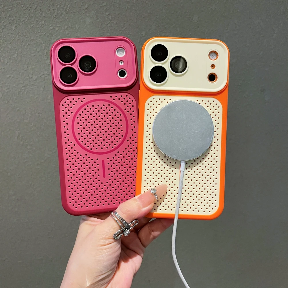 Breathable Grid Matte Magnetic Case with Cooling Heat Dissipation