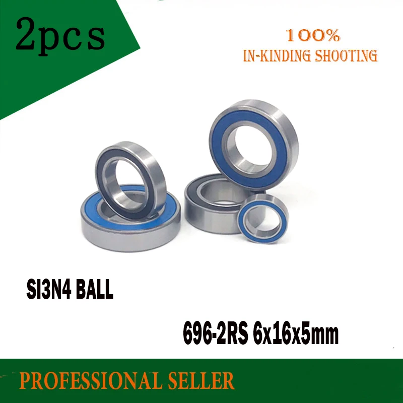 

Free Shipping 696-2RS 6x15x5mm CB SI3N4 balls Hybrid Ceramic bearing Deep Groove Ball Bearings 696 2RS
