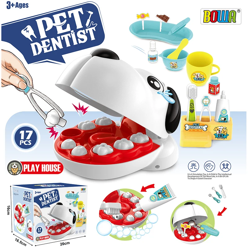 

Children Simulation Dog Tooth Extraction Pretend Play Medica Doctor Toy Filling Pet Dentist Care Toy Set Birthday Gifts For Kids