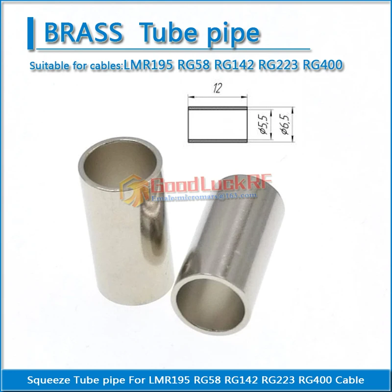 10X Pcs RF Connector Squeeze Tube pipe For LMR195 RG58 RG142 RG223 RG400 Cable Straight Nickel Plated | Обустройство дома