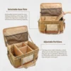 60L Large Camping Storage Bag Collapsible Cooking Trunk Organizer 600D Oxford Fabric, Waterproof Bottom Black//Khaki 3