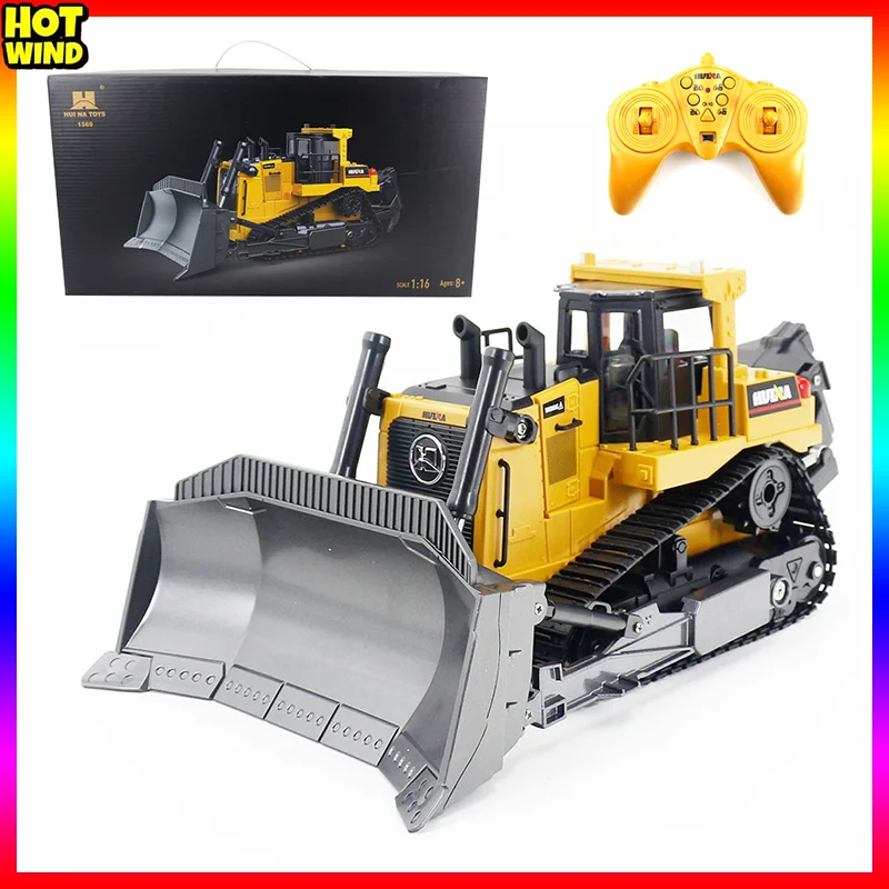 

9-channel Alloy Remote Control Vehicle Tracked Bulldozer 1:16 Engineering Vehicle Children's Toy Car Model Gift Rc Cars