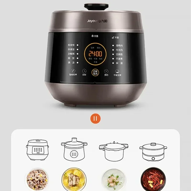 Joyoung Pressure Cooker 5 Liters Rice Cooker Coppersmith Fire 2 Inner Pots Nutritious Cooking Electric Pressure Cookers 220V