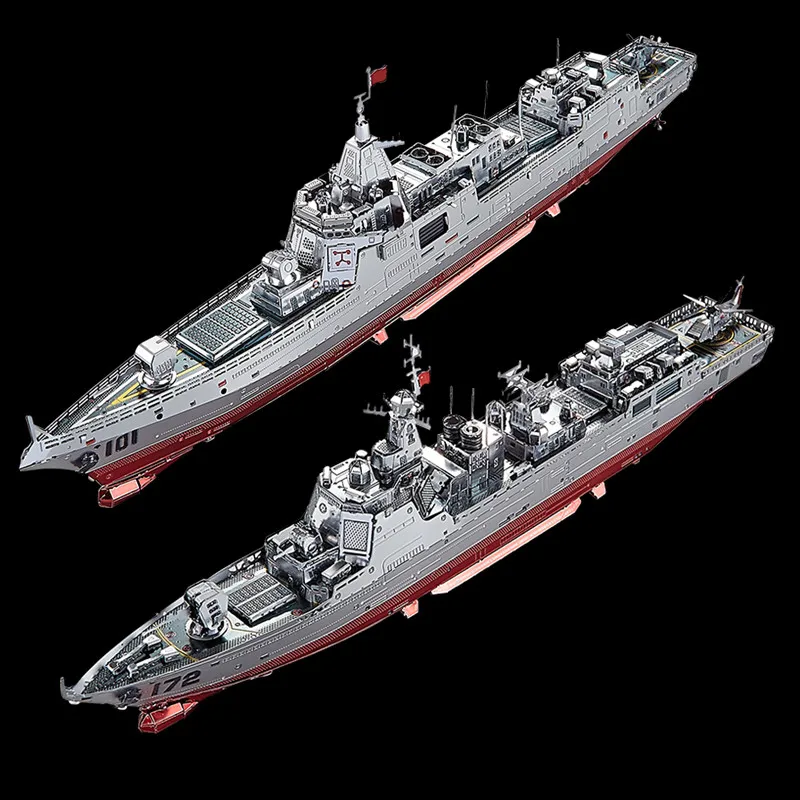 Mmz Modello Iron Star 3D Metal Puzzle 055 Destroyer 052D Guidato Misslle Destroyer Fai Da Te Taglio Laser Jigsaw Toys Per Bambini Adulti