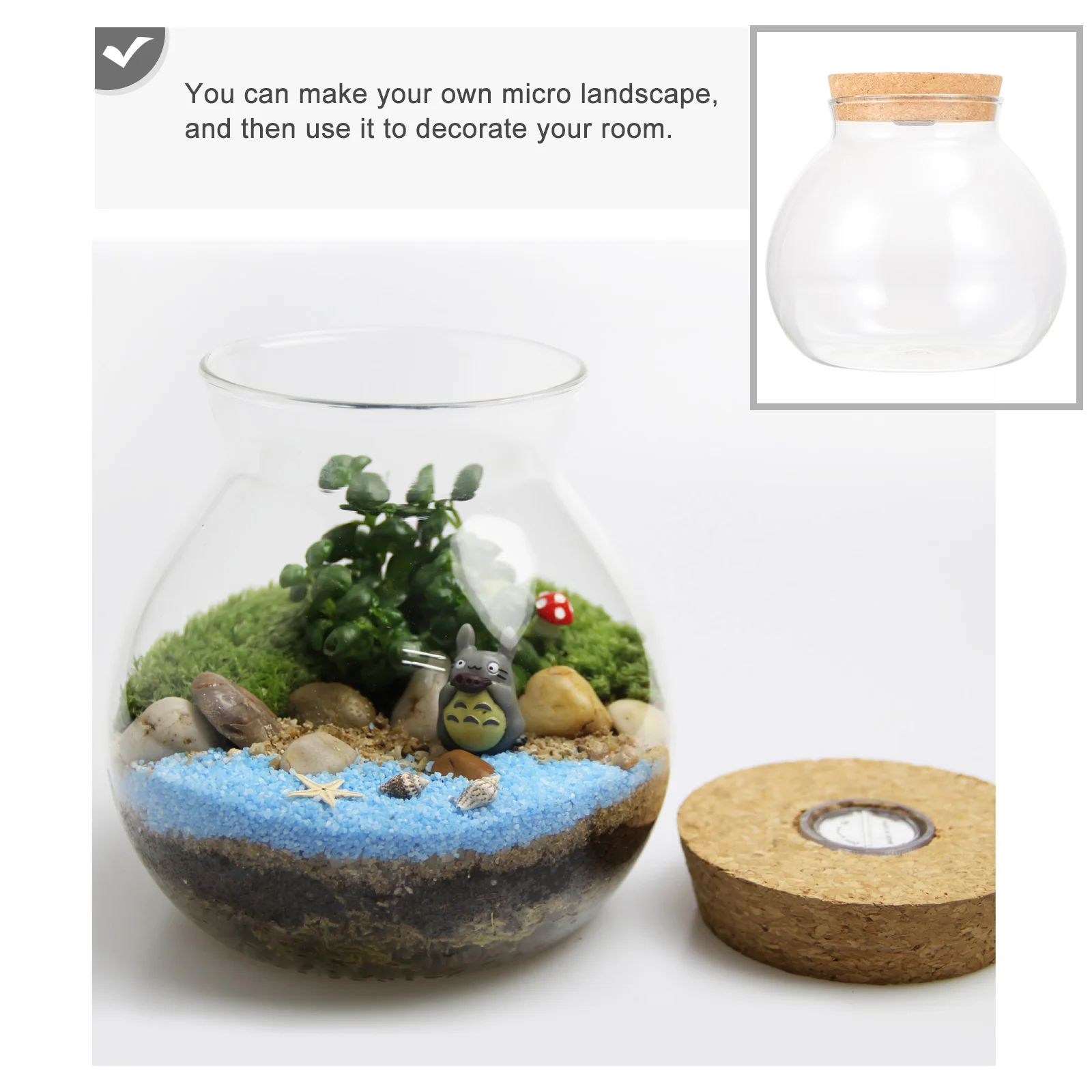 Fish Bowl Led Light Small Betta Fish Tank Led Lighting Lid Glass Bowl Small Aquarium Glass Terrarium Container Bubble fish aquarium