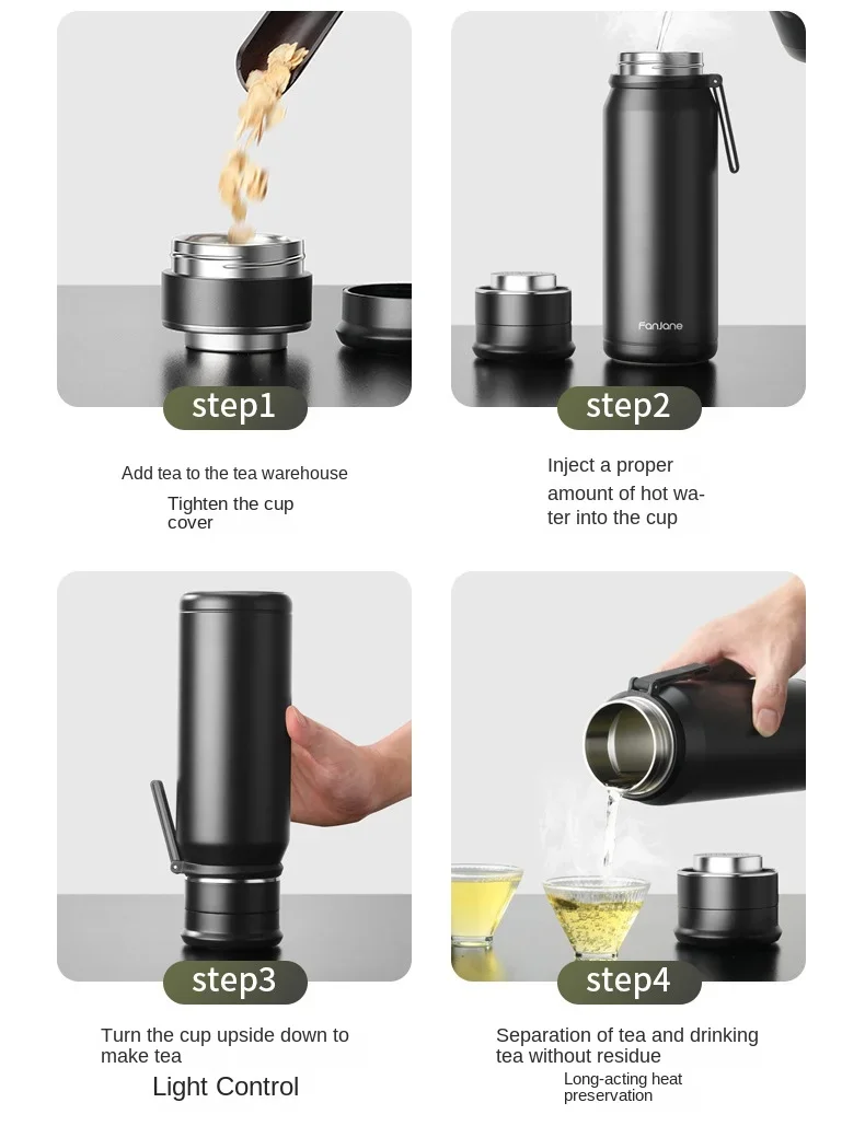 Thermos Tea Separating Tea Making Insulation Cup For Men And