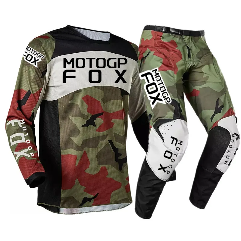 

2023 MX Combo motogpfox Heritage Venin 180 GREEN CAMO Jersey Pants BMX Dirt bike Outfit Motocross Suit GREY CAMO Kits Lady Men