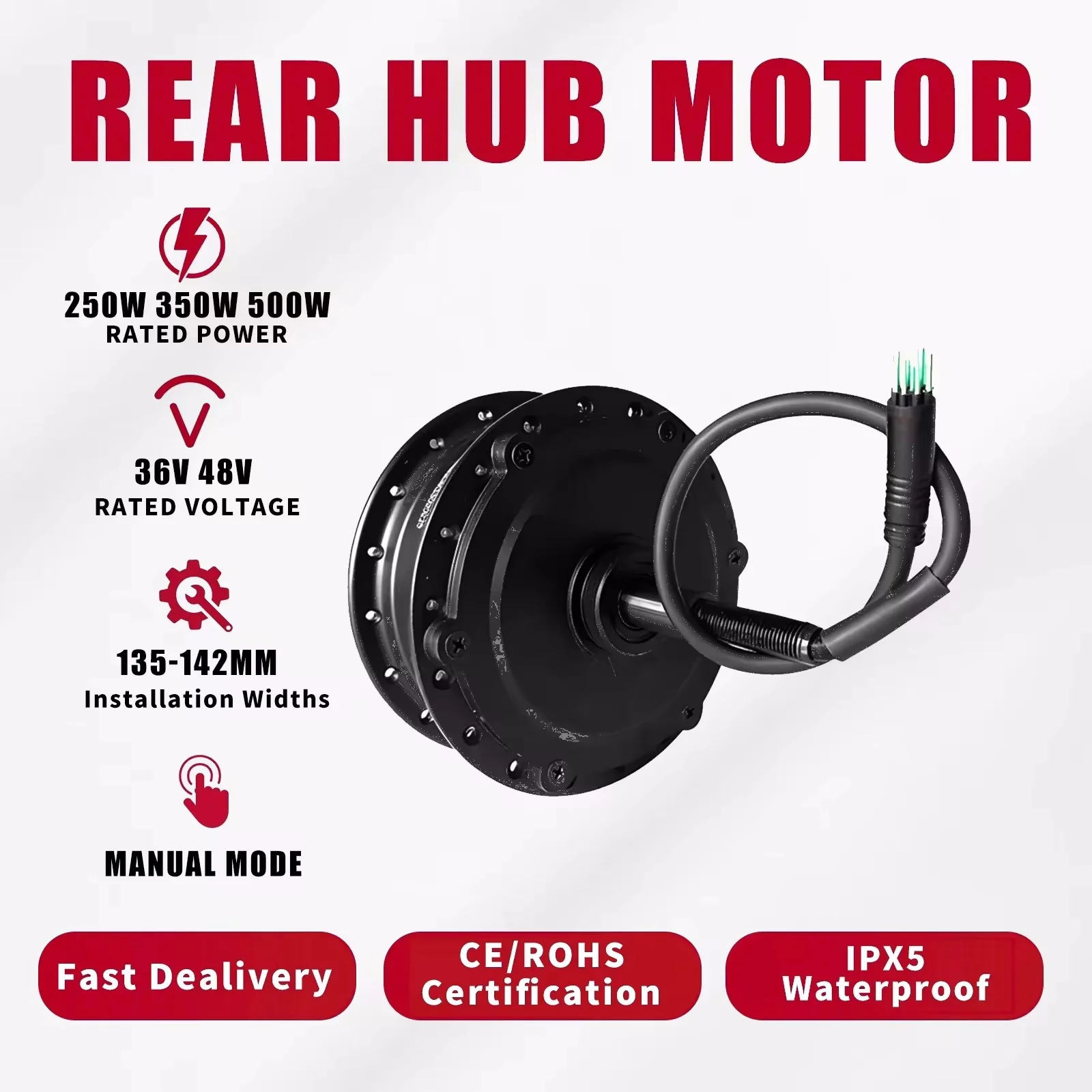 Wheel Hub Motor Ebike Kit 36V 48V 250W 350W 500W Hub Motor Rear Engine Cassette Freewheel Electric Conversion Bicycle Kit ebike motor kit