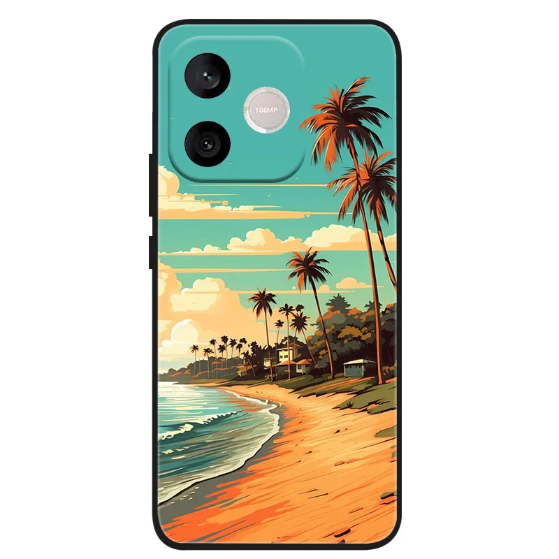 Luxury Painting Soft Silicone Shockproof Bumper Case -