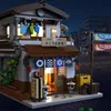 861PCS Canteen Building Blocks Japanese Street Scene Building Model Bricks Set With USB Light Desktop Decoration Kids Toys Gifts 4