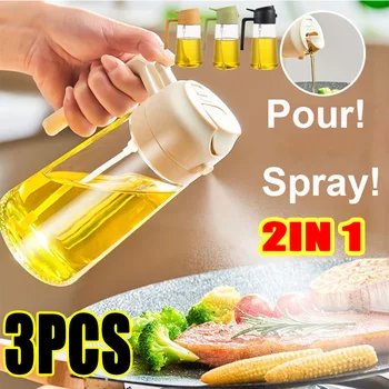 2 in 1 Pour Spray Sprayer Kitchen Fryer Air Spray Oil Dispenser Bottle for Olive Oil Cooking Frying BBQ Camping Large Capacity 1