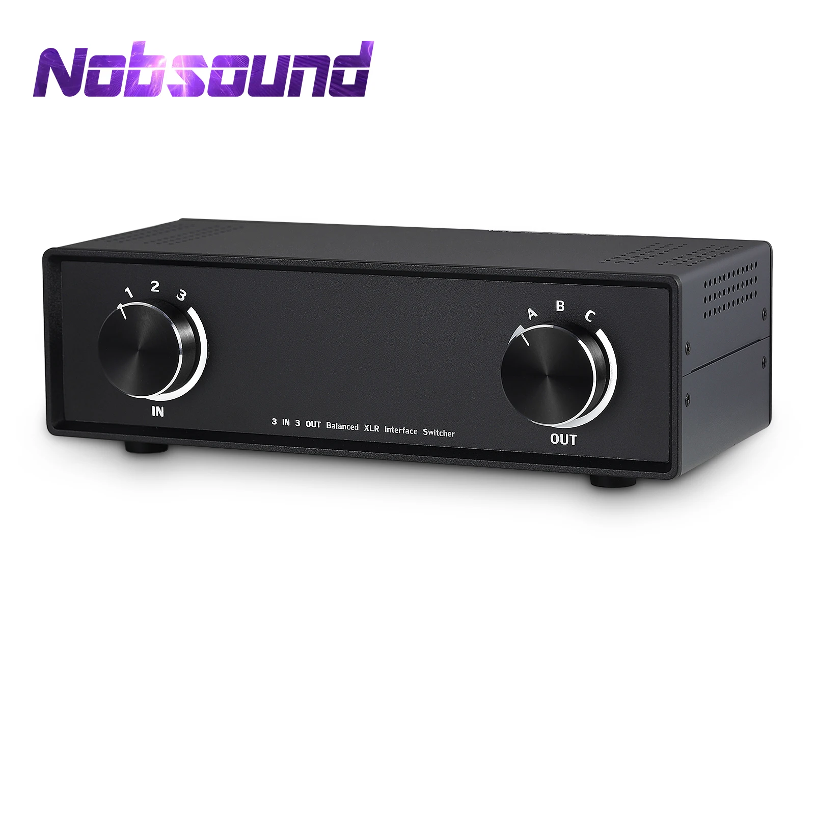 Nobsound-caja de conmutación de Audio balanceada XLR estéreo pasivo 3 en 3 salidas, convertidor Selector Manual para reproductor de CD/preamplificador/amplificador