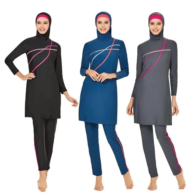 Muslim Swimwear Modest Swimsuit Women Hijab Swimming Suit Islamic Cover Ups Burkini Hijabs For Woman  Long Sleeve Swim Bathing