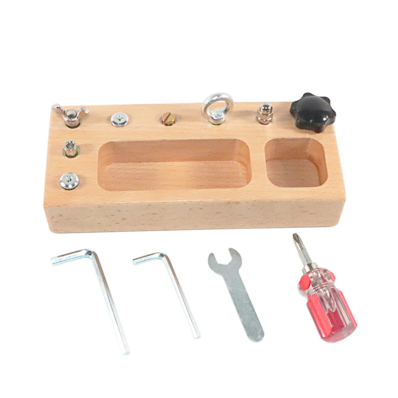 Montessori Materials Screw Board Life Skills Learning Activity Toys For Children 3 Year Olds Educational Wood Toys For Children