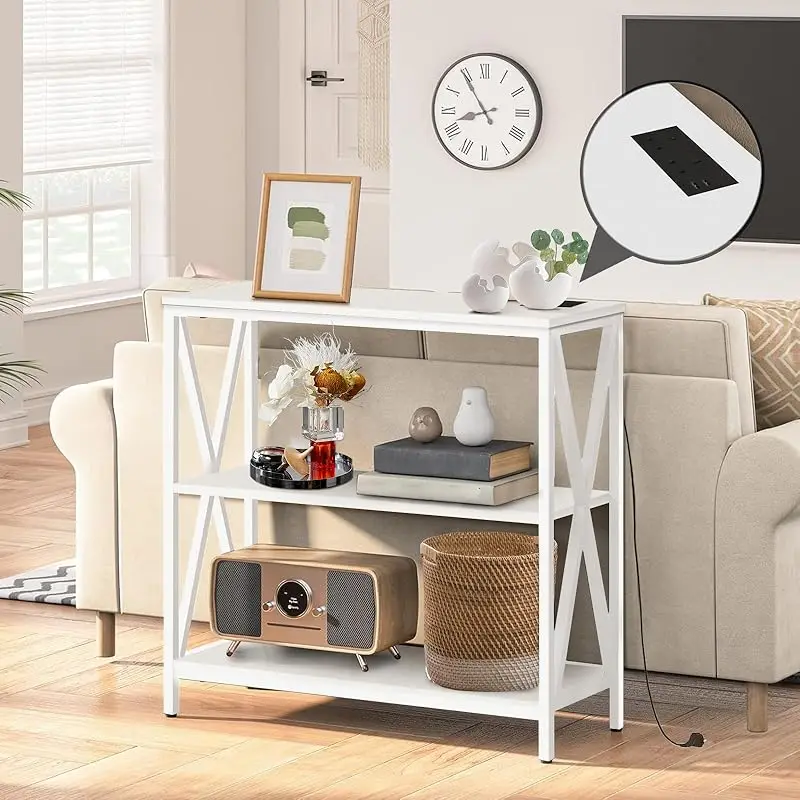 ركن القهوة لطاولة المدخل مع مخرج طاقة لرف التخزين