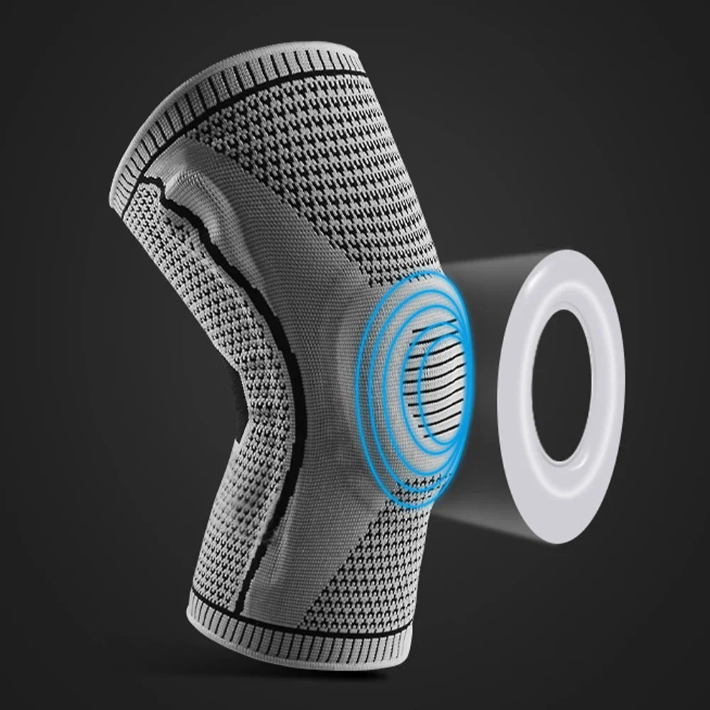 Knee Brace Patella Medial Support Strong Meniscus Silicone Compression Protection Sport Knee Pads Running Basketball