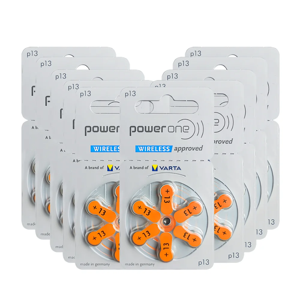 10 Confezioni Batterie PowerOne P13 Per Apparecchi Acustici – Scadenza 2024 – Spedizione Gratuita