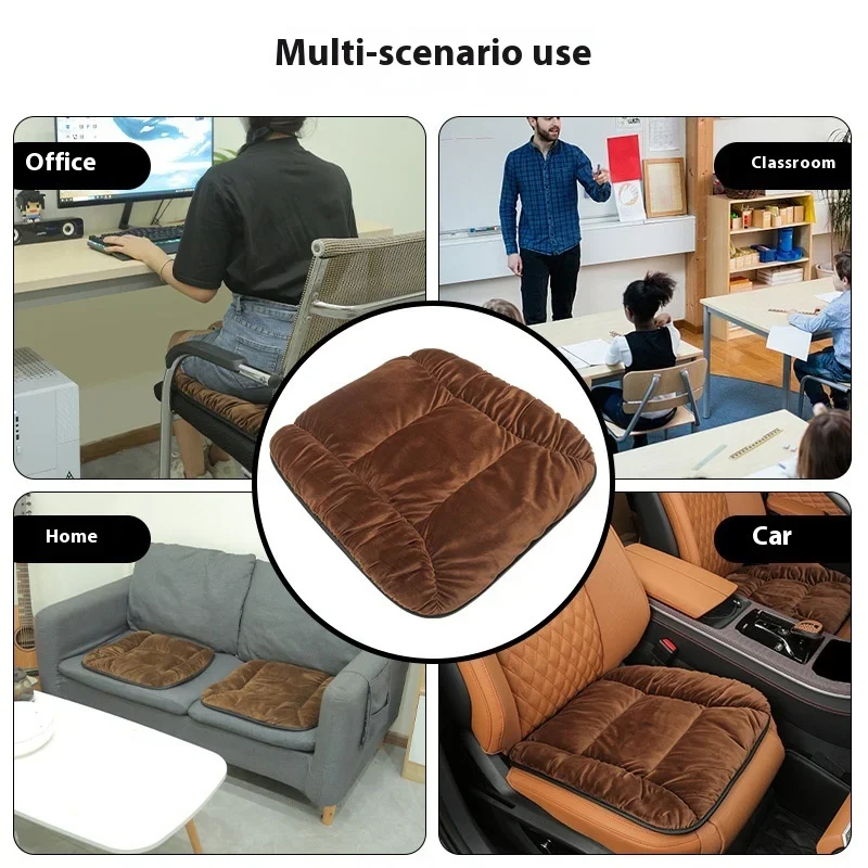 Universal Anti Slip Seat Cushion, Thickened and Warm, Winter Car Short Plush Car Seat Cushion Car Interior Accessories Cushion