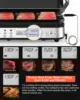Press Grill Sandwich Maker with Removable Plates, 5 in 1 Smokeless Indoor Grill & Griddle with Meat Thermometer, CATTLEMAN CUISI 2