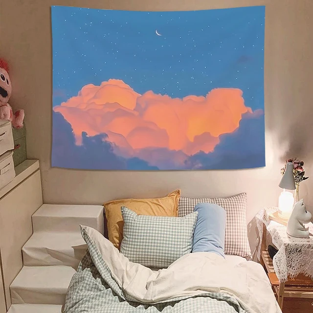 Ins Paysage Tapisserie Mur conflicgrill Impression 3D, Chambre Dortoir Fond Décoratif 5
