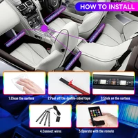 Car Interior Light Ambient Light with USB Cigarette Decorative Lamps RGB Car Footwell Light with Remote/Voice Control - Image 3