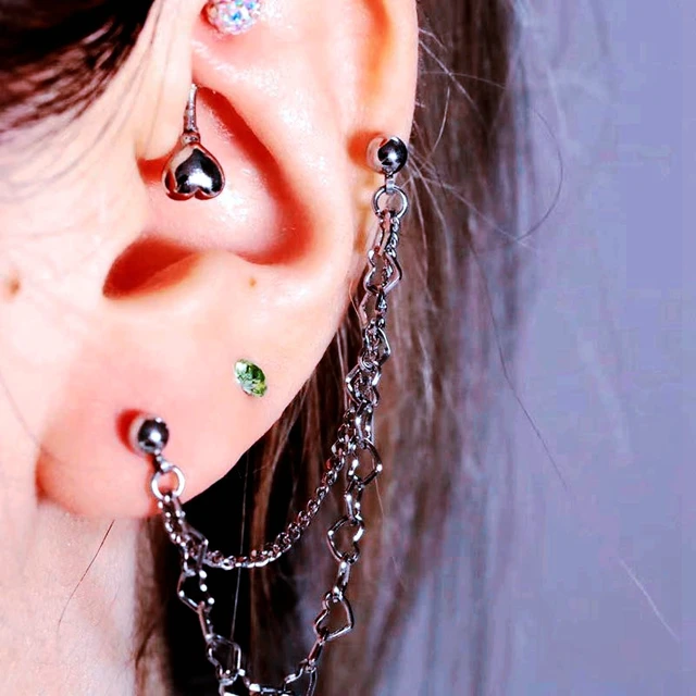 Top more than 78 lobe to cartilage earring bar super hot 3tdesign.edu.vn