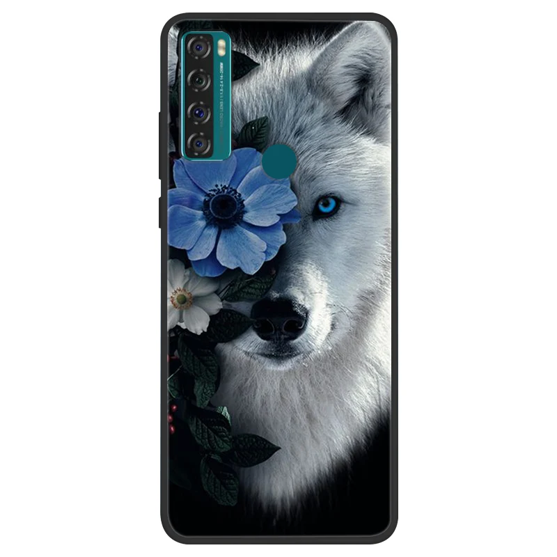 Space Painted Black Silicone TPU Case - Protective Shell Cover