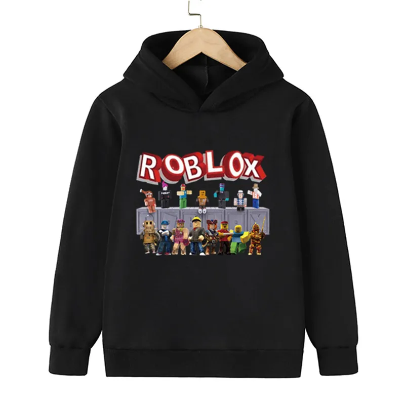 Boys Funny Robloxing Game Print Hoodies Cartoon Long Sleeve Children Pullover Spring Kids Girls Tops Children Clothes 3-14 Years children's sweatshirts