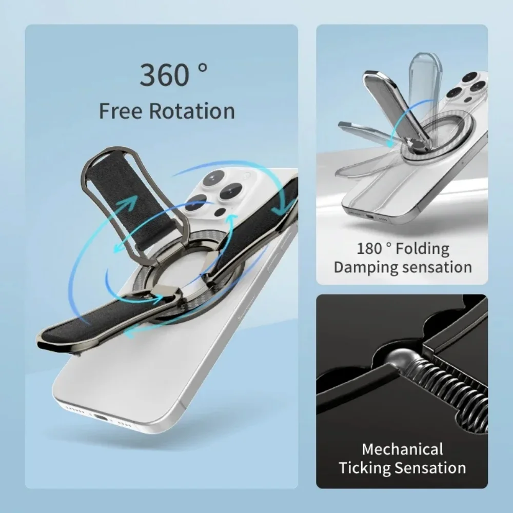 Magnetic Rotatable 4-in-1 Phone Grip and Holder with Shockproof Cover