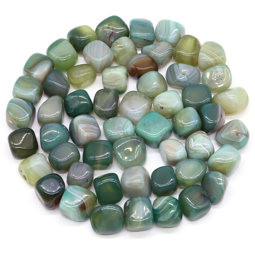 

Natural Green Striped Agate Tumbled Stone Bulk Ore Healing Crystals Quartz Energy Gemstone Tank Aquarium Garden Home Decoration
