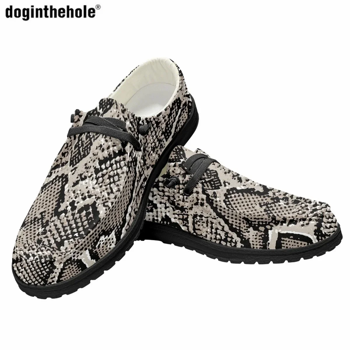 Men's Fashion Trend Casual Flat Shoes New Snakeskin Pattern Classic Loafers For Male Summer Comfortable Dude Shoes