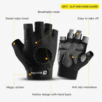 Sports Fitness Men And Women Weightlifting Breathable Non-Slip Silicone Half-Finger Cycling Gloves 2