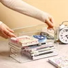 Acrylic Desktop Storage Box Is Easy To Install, Transparent Organizing Box Can Be Stacked with Shelves for Office Desk Supplies 3