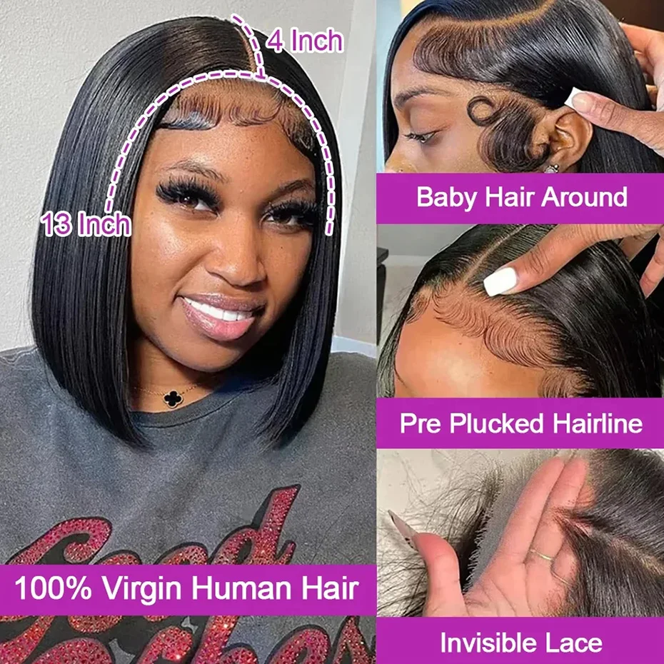 100% 인모 2x6 5x5 착용 즉시 가능 글루리스 본 스트레이트 가발 베트남산 레미헤어 더블 드로운 13x4 13x6 레이스 프론탈 가발