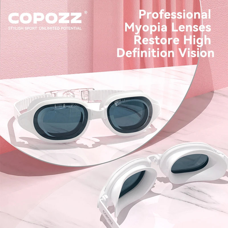COPOZZ Swimming Goggles Myopia 0 -1.5 to -7 Men Women Anti fog UV Protecion Waterproof Swimming Glasses Diopter Swim Eyewear 3